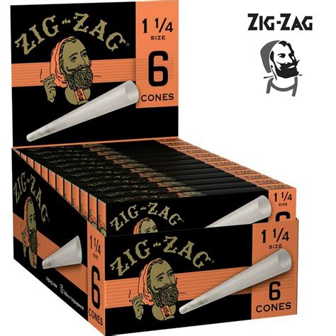 12 Packs Zig Zag 1 14 125 Cones Rolling Pre Roll Tips 6 Per Pack 72