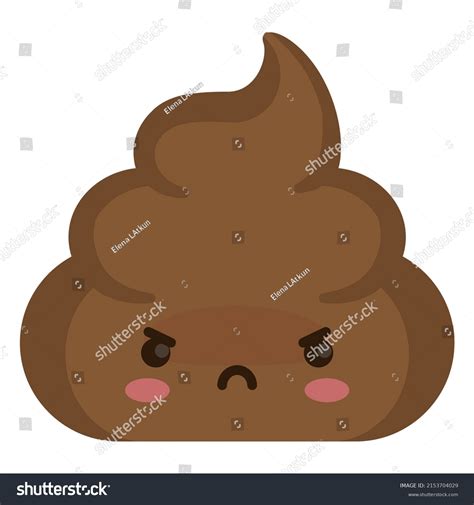 Semi Flat Angry Poop Emoji High Stock Vector Royalty Free 2153704029