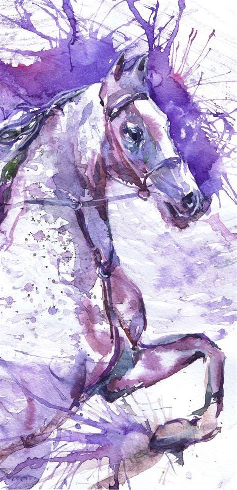 Abstract Horse Painting Watercolor Horse Painting Watercolor Animals