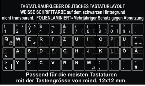 Tastaturaufkleber Deutsches Tastaturlayoutqwertz TastengrÖsse 12x12