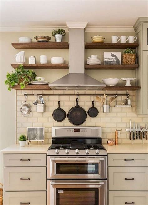 37 Inspiring Diy Small Kitchen Open Shelves Decor Ideas Small
