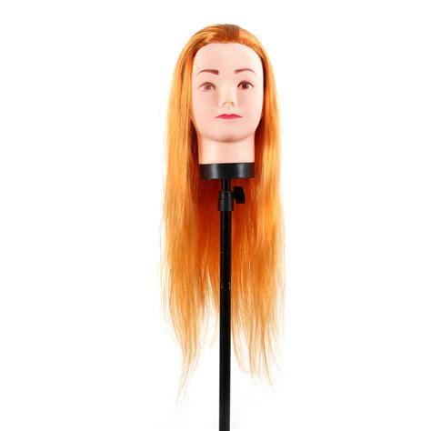 1 Pcs Hairdressing Practice Training Hairdressing Mannequin Doll Mannequin Head Long Human Hair