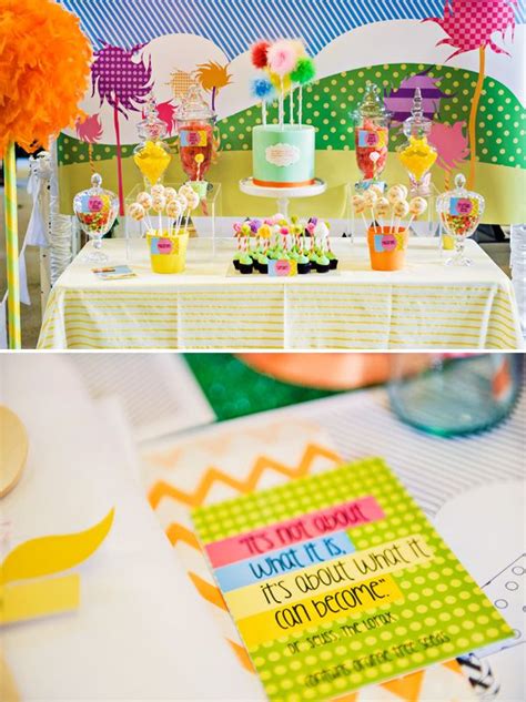 Playful Bright Lorax Themed Party Lorax Party Lorax Birthday Dr
