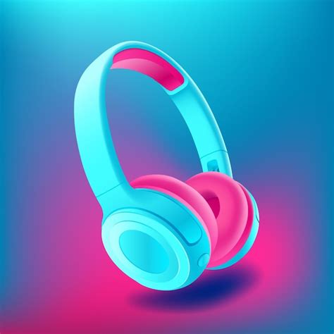 Free Vector Pink Headphones On Purple