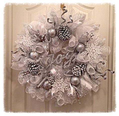Winter Wonderland Deco Mesh Wreathchristmas Wreathsnowflake Etsy