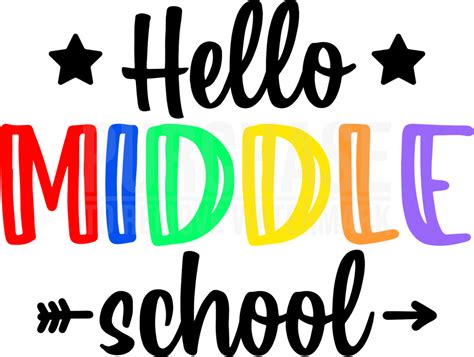 Hello Middle School Svg • Back To School Cricut Silhouette Cut Files