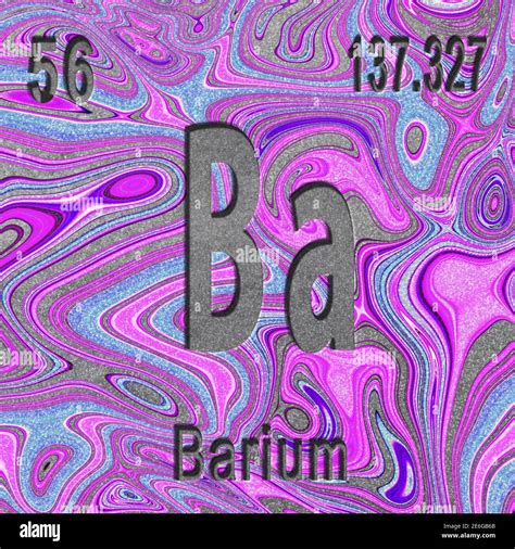 Barium Chemical Element Sign With Atomic Number And Atomic Weight