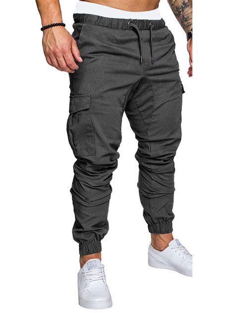 Mens Slim Fit Joggers Pants Outwork Elastic Sports Casual Gym Stretch Trousers
