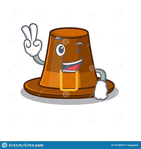 two finger pilgrims hat isolated with the cartoon stock vector illustration of cute character