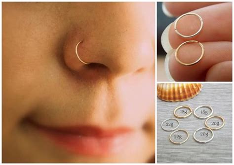 Nose Hoop Small Hoop Nose Piercing Nose Ring Simple Base Gold Filled