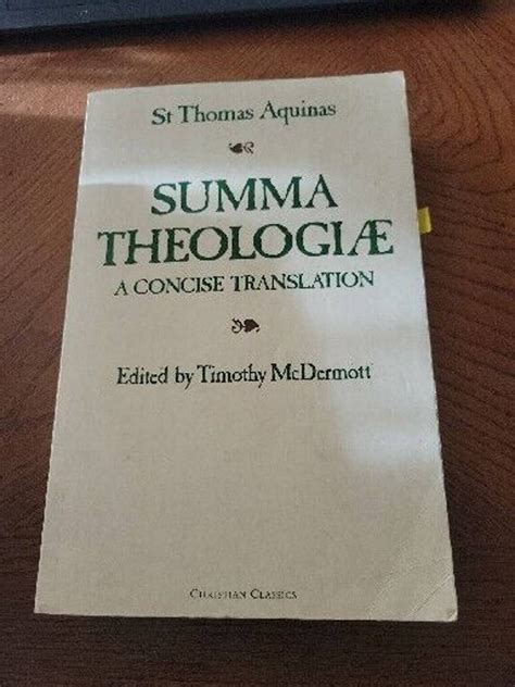 Summa Theologiæ St Thomas Aquinas Timothy Mcdermott 1992 Etsy