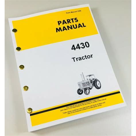Parts Manual For John Deere 4430 Tractor Catalog Assembly Exploded