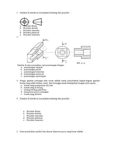 Download & view gambar teknik otomotif as pdf for free. Soal Gambar Teknik KelDFDSas XI TKR