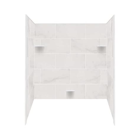 Style Selections White Carrara Solid Surface Bathtub Wall Surround