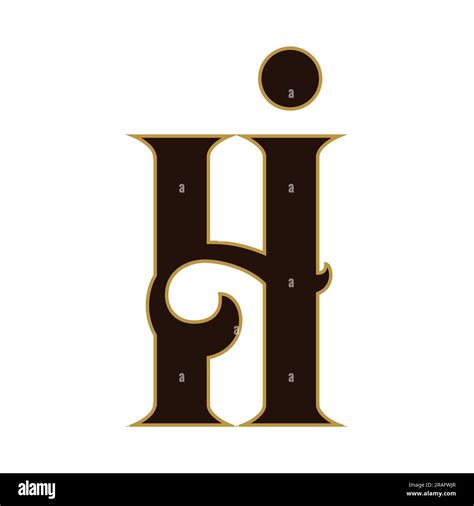 Luxury Hi Or Ih Initial Monogram Text Letter Logo Design Stock Vector