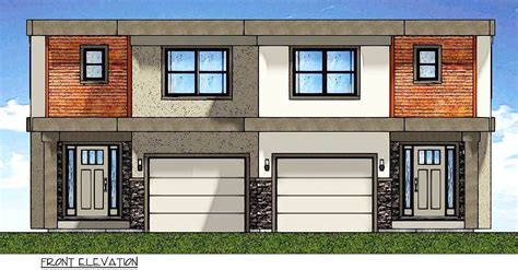 Plan 67718mg Duplex House Plan For The Small Narrow Lot Duplex House