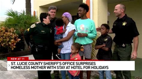 St Lucie County Deputies Surprise Homeless Mother With Hotel Stay For