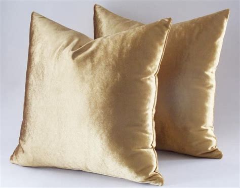 Set Of 2 Velvet Solid Gold Pillow Covers Decorative Velvet Etsy