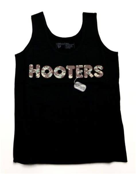 New Hooters Authentic Black Camo Camouflage Girls Xs X Small Uniform Tank Ebay