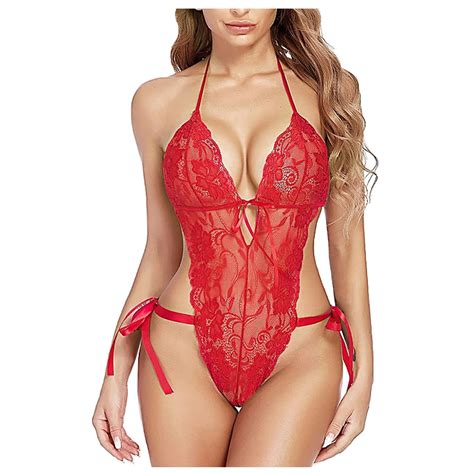 Ydkzymd Womens Sheer Lingerie Snap Crotch Set Lace One Piece Teddy