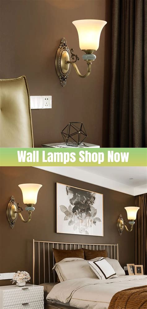 All Copper American Ceramic Antique Wall Lamp Double Head Luxury