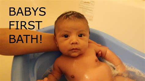 I didn't do my first sponge bath with my baby until 1 week after birth and her skin is soft, flawless, and fabulous. NEWBORN BABY'S FIRST BATH! - YouTube