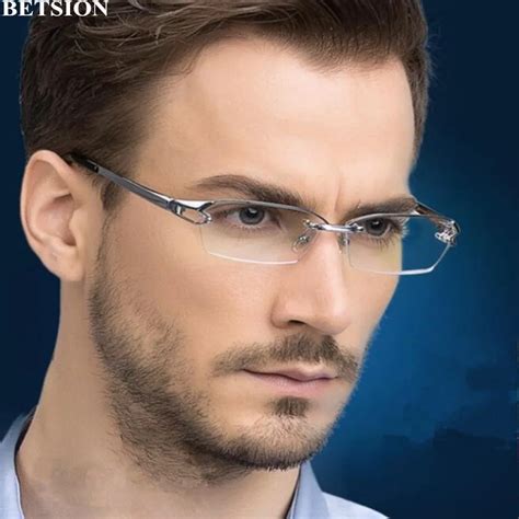 100 Pure Titanium Eyeglass Frames Glasses Half Rimless Eyewear Spectacles Rx Able In Men S