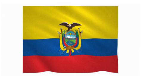Flag Of Ecuador Waving On White Background Motion Background 0010 Sbv