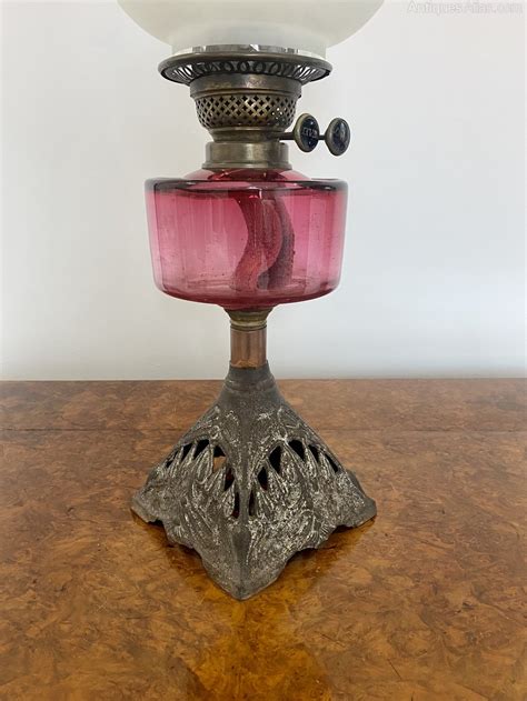 Antiques Atlas Antique Victorian Cranberry Glass Oil Lamp