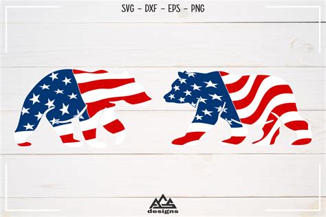 Bear Usa Flag Svg Design By Agsdesign Thehungryjpeg