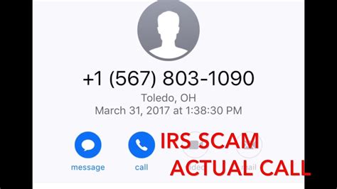 Irs Scam Actual Call Youtube