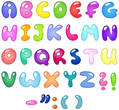 Cute Cartoon Alphabet Letter And Digital Vector Art 01 Vector Cartoon