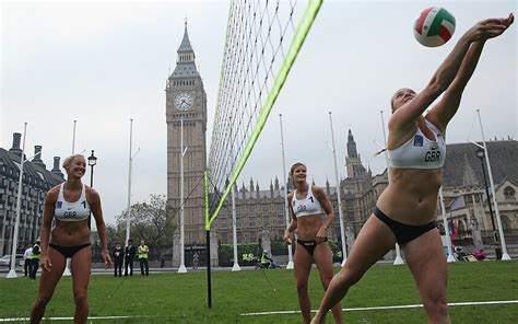London 2012 Olympics Team GB Beach Volleyball Stars Visit Westminster