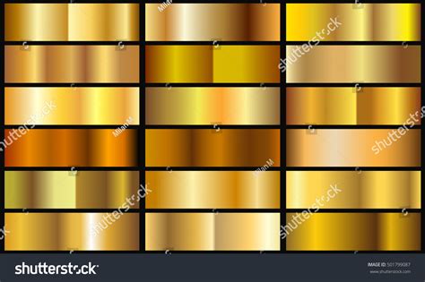 Golden Backgrounds Collectionset Of Gold Gradientsvector Illustration