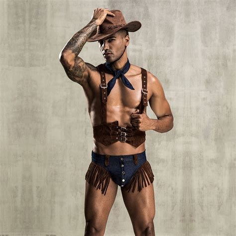 Sexy Cowboy Cosplay Personality Denim Underwear Uniform Temptation Wild Tassel Men S Lingerie