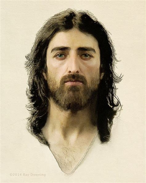 Face Of Jesus From Shroud Of Turin Computer Graphics By Ray Downing
