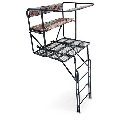 Sports Guide Gear 21 Deluxe Double Rail Ladder Tree Stand Tree Stands