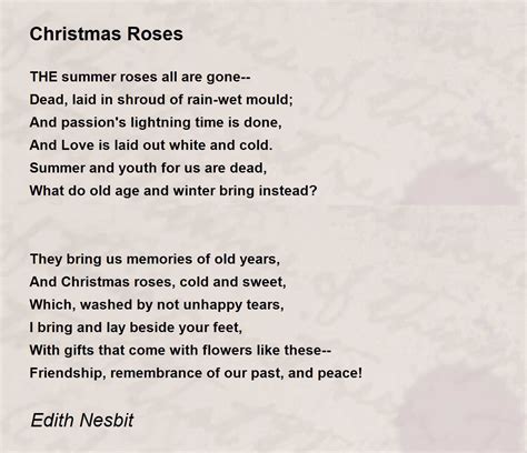 Christmas Roses Poem by Edith Nesbit  Poem Hunter