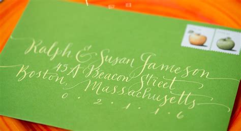 Hand Addressed Envelope Yellow Ink On Green Envelope Jan Boyd
