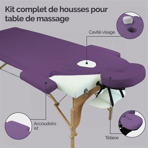 drap housse en éponge pour table de massage violet