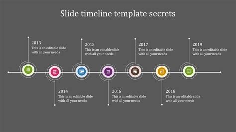 Elegant Powerpoint With Timeline In Multicolor Slide