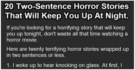 these 20 two sentence horror stories will keep you up tonight