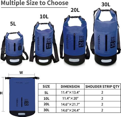 Arteesol Dry Bag 5l10l20l30l Waterproof Dry Bag Rucksack With Double Shoulder Strap Backpack