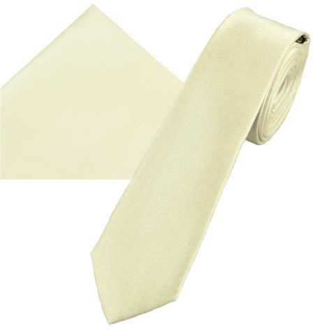 Plain Champagne Men S Skinny Tie Pocket Square Handkerchief Set From