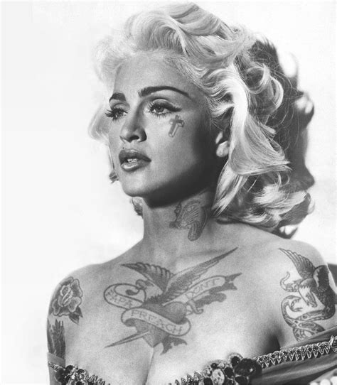 Madonna With Tattoos Altered Photo Thug Life Metalhead Life Magazine Cheyenne Powerful