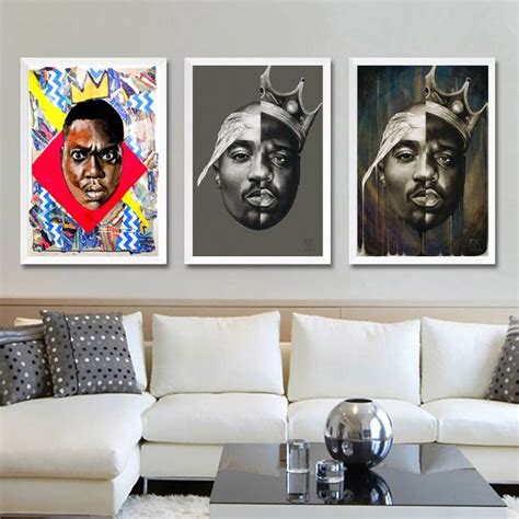 Notorious Big Biggie Smalls Tupac Shakur Rapper King Art Print Poster