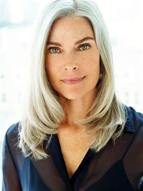 simple and beautiful hairstyles for older women 25 grey white hair silver grey hair long