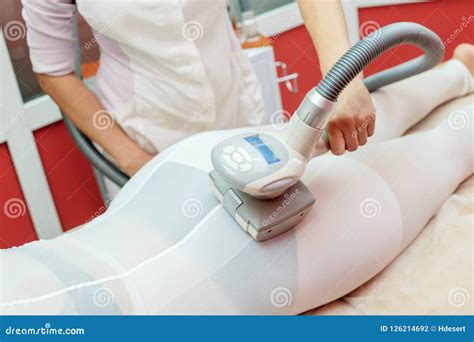 Woman Having Procedure Of Anti Cellulite Lpg Massage Cosmetology