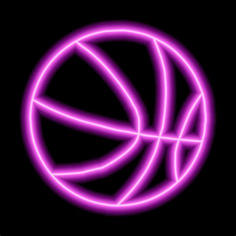 Neon Pink Form Of Basketball On A Black Background 12939581 Vector Art