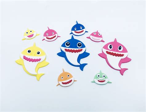 Baby Sharks Cake Toppers X 12 Pieces Sugarcraft Shop